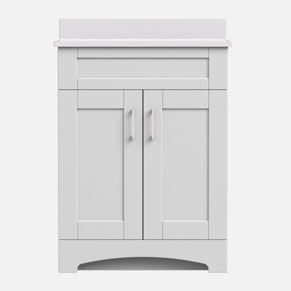 Barletta 24"W x 18-3/4"D x 32"H Cotton White Bathroom Vanity Cabinet