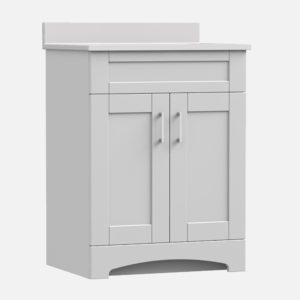 Barletta 24"W x 18-3/4"D x 32"H Cotton White Bathroom Vanity Cabinet