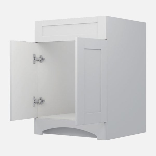 Barletta 24"W x 18-3/4"D x 32"H Cotton White Bathroom Vanity Cabinet