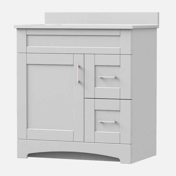 Barletta 30"W x 21-3/4"D x 32"H Cotton White Bathroom Vanity Cabinet