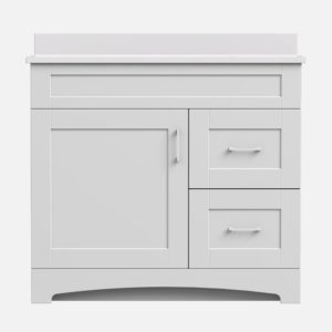 Barletta 36"W x 18-3/4"D x 32"H Cotton White Bathroom Vanity Cabinet