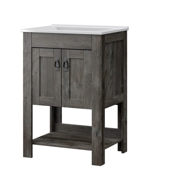 Begonia 24"W x 18-1/2"D Driftwood Gray Bathroom Vanity Combo