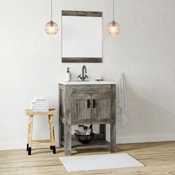 Begonia 24"W x 18-1/2"D Driftwood Gray Bathroom Vanity Combo