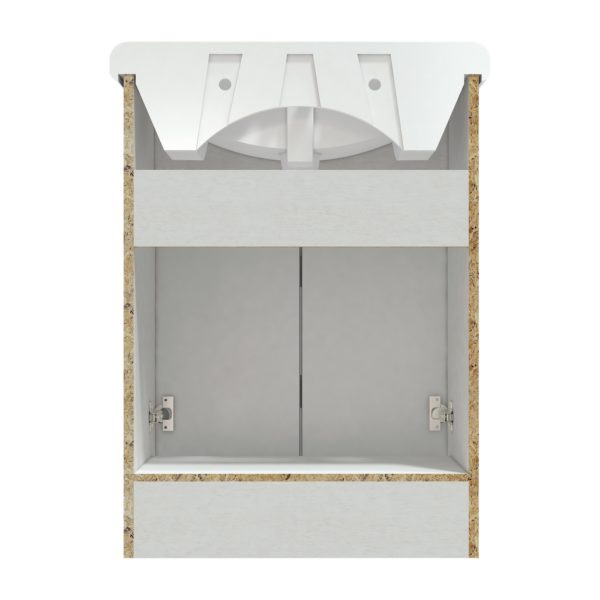 Bellflower 24"W x 17-1/8"D Vanity in Gray with White Porcelain Vanity Top