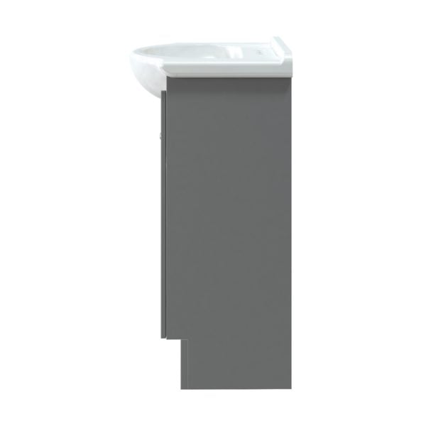 Bellflower 24"W x 17-1/8"D Vanity in Gray with White Porcelain Vanity Top