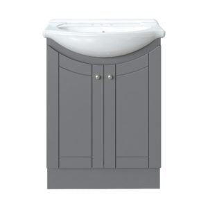 Bellflower 24"W x 17-1/8"D Vanity in Gray with White Porcelain Vanity Top