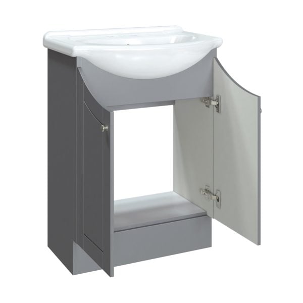 Bellflower 24"W x 17-1/8"D Vanity in Gray with White Porcelain Vanity Top