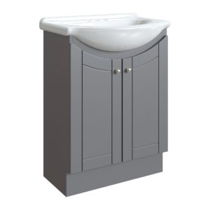 Bellflower 24"W x 17-1/8"D Vanity in Gray with White Porcelain Vanity Top