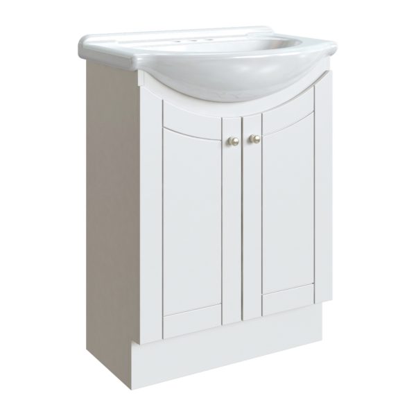 Bellflower 24"W x 17-1/8"D Vanity in Vanilla with White Porcelain Vanity Top