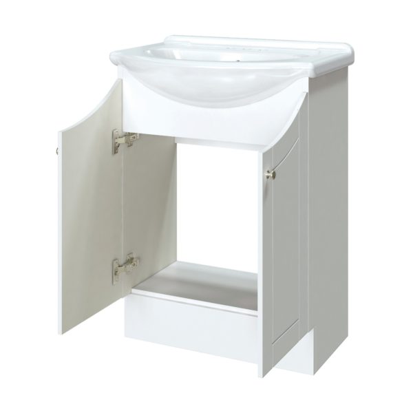 Bellflower 24"W x 17-1/8"D Vanity in Vanilla with White Porcelain Vanity Top