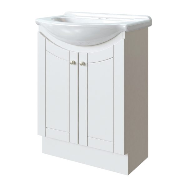 Bellflower 24"W x 17-1/8"D Vanity in Vanilla with White Porcelain Vanity Top