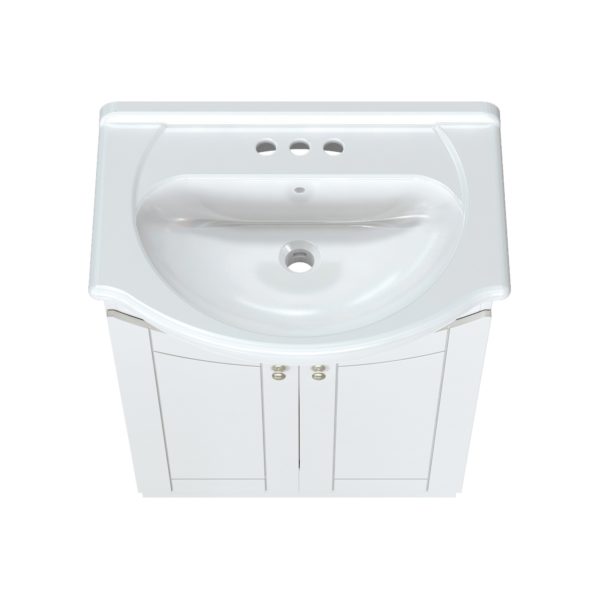 Bellflower 24"W x 17-1/8"D Vanity in Vanilla with White Porcelain Vanity Top