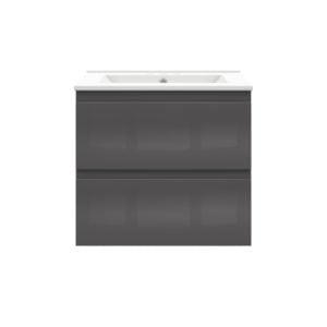 Celsia 24 in. W x 18-1/2 in. D Vanity in Gray Gloss with Porcelain Vanity Top in White with White Basin