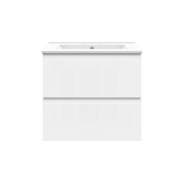 Celsia 24 in. W x 18-1/2 in. D Vanity in White Gloss with Porcelain Vanity Top in White with White Basin