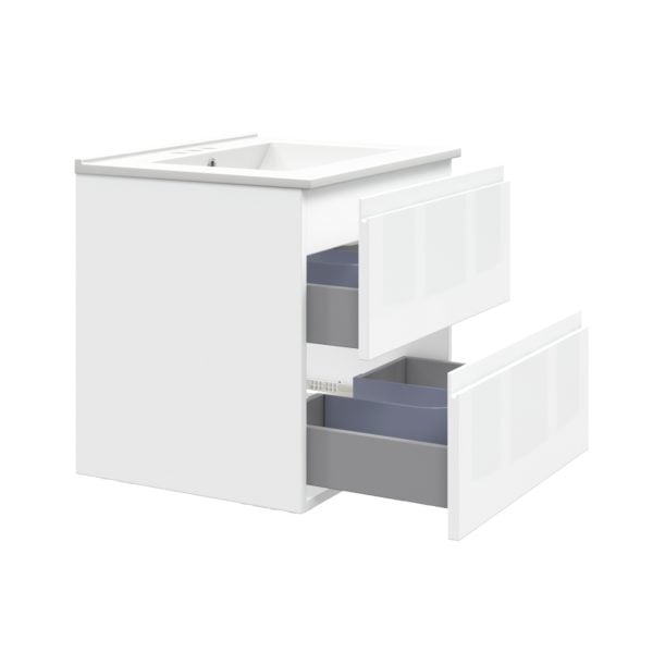 Celsia 24 in. W x 18-1/2 in. D Vanity in White Gloss with Porcelain Vanity Top in White with White Basin