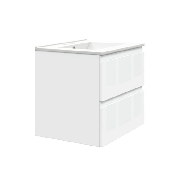 Celsia 24 in. W x 18-1/2 in. D Vanity in White Gloss with Porcelain Vanity Top in White with White Basin