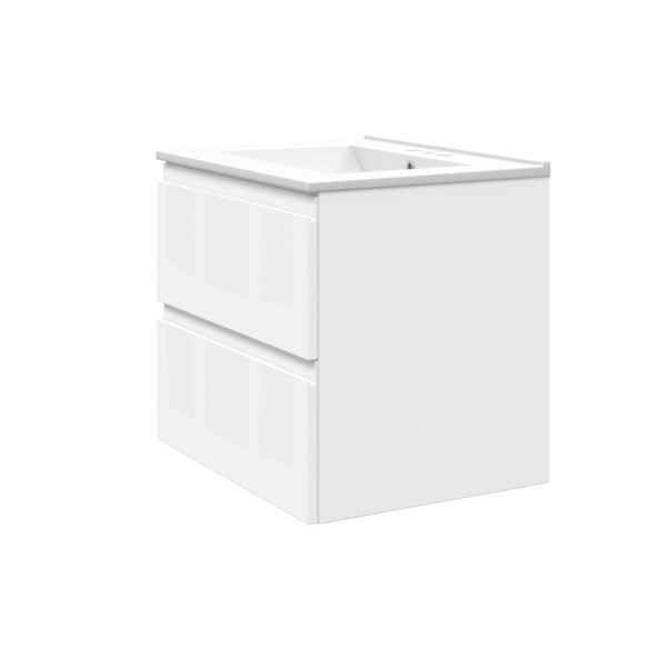 Celsia 24 in. W x 18-1/2 in. D Vanity in White Gloss with Porcelain Vanity Top in White with White Basin