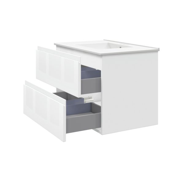 Celsia 30 in. W x 18-1/2 in. D Vanity in White Gloss with Porcelain Vanity Top in White with White Basin