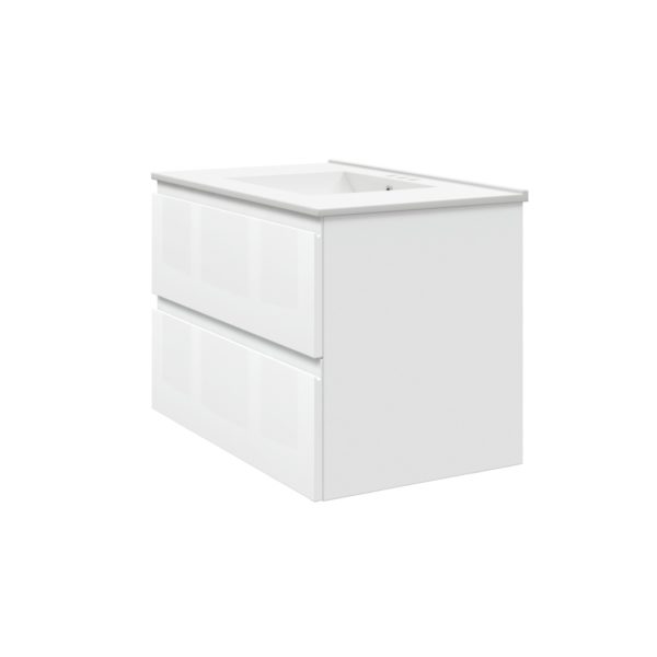 Celsia 30 in. W x 18-1/2 in. D Vanity in White Gloss with Porcelain Vanity Top in White with White Basin