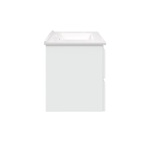 Celsia 36 in. W x 18-1/2 in. D Vanity in White Gloss with Porcelain Vanity Top in White with White Basin