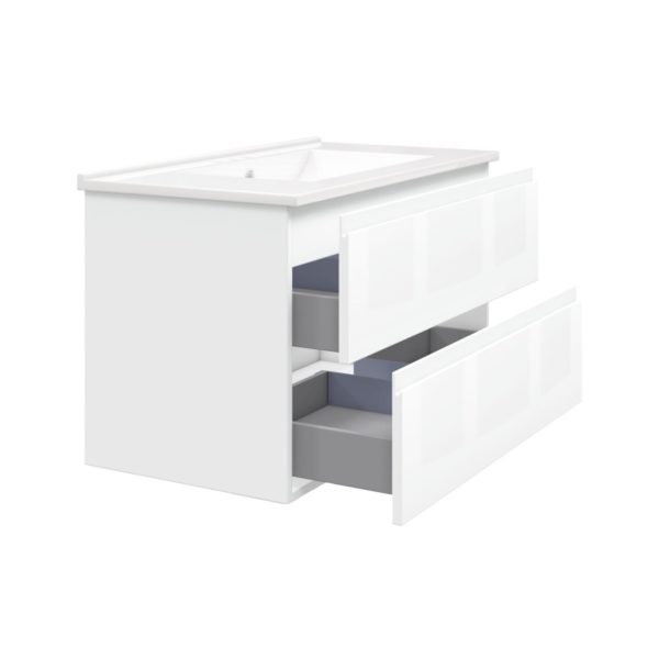 Celsia 36 in. W x 18-1/2 in. D Vanity in White Gloss with Porcelain Vanity Top in White with White Basin