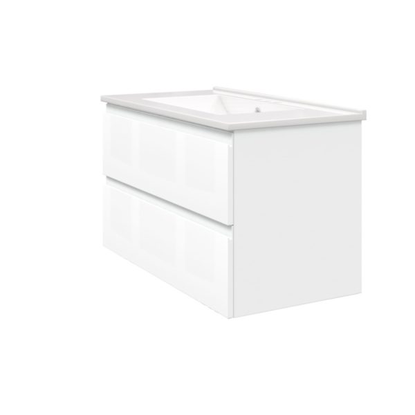 Celsia 36 in. W x 18-1/2 in. D Vanity in White Gloss with Porcelain Vanity Top in White with White Basin