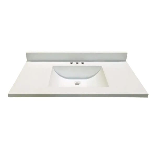 Silken White 37"x19"- CM - White - Wave bowl