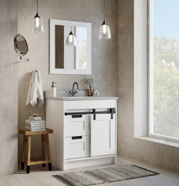 Eveline 31"Wx 22"D White Bathroom Vanity Combo