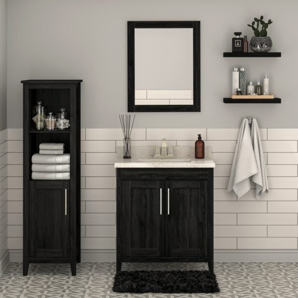 Foxglove 30"W x 21-5/8"D Coal Black Vanity Cabinet