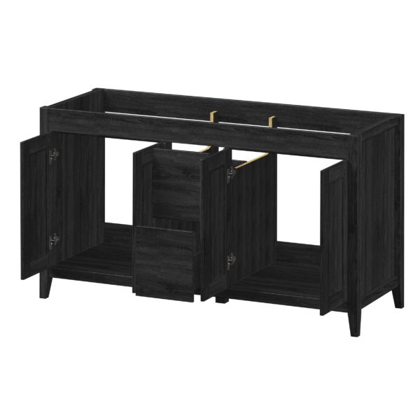 Foxglove 60"W x 21-5/8"D Coal Black Vanity Cabinet