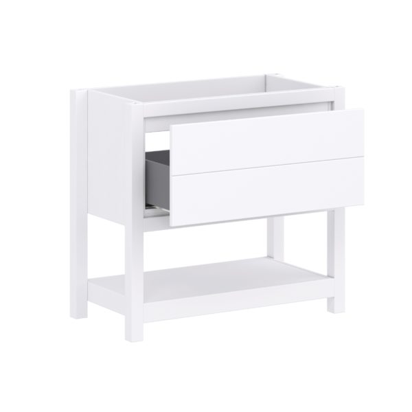 Hibiscus 36"W x 18-5/8"D Bright White Vanity Cabinet