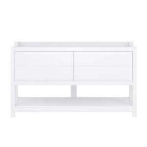 Hibiscus 60"W x 18-5/8"D Bright White Vanity Cabinet