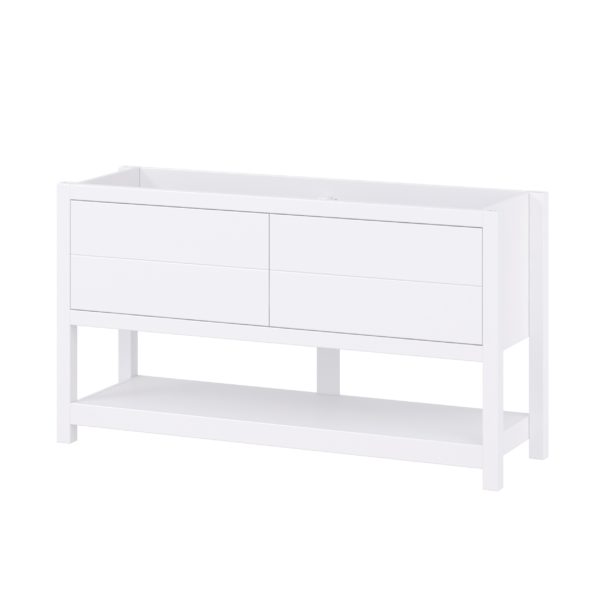 Hibiscus 60"W x 18-5/8"D Bright White Vanity Cabinet