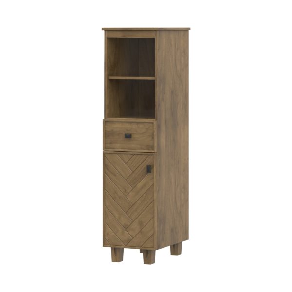 Iris 16"W x 21-3/8"D x 60-5/8"H Almond Brown Linen Cabinet