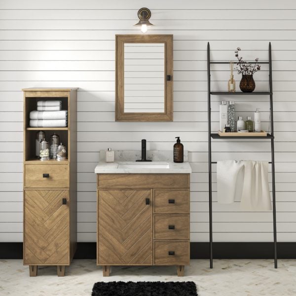 Iris 30"W x 21-5/8"D Almond Brown Vanity Cabinet