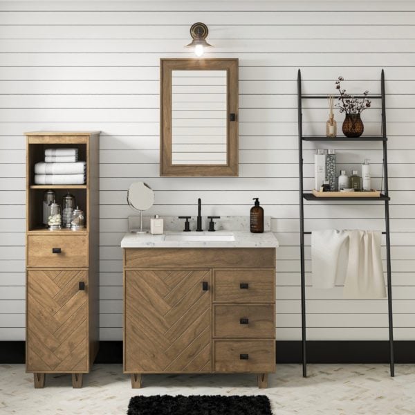 Iris 36"W x 21-5/8"D Almond Brown Vanity Cabinet