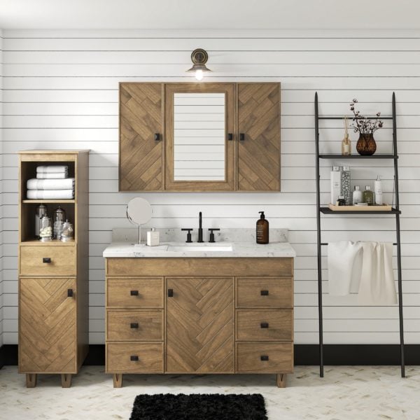 Iris 48"W x 21-5/8"D Almond Brown Vanity Cabinet