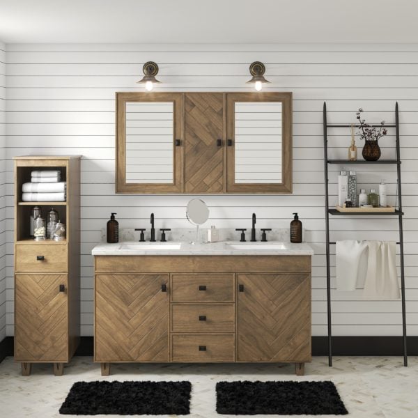 Iris 60"W x 21-5/8"D Almond Brown Vanity Cabinet