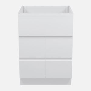 Larch 24"W x 21-3/4"D x 34-1/2"H Lustrous White Bathroom Vanity Cabinet