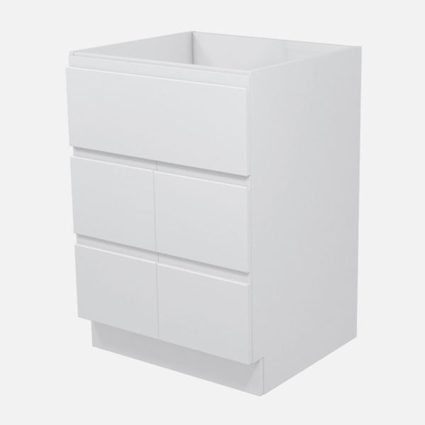 Larch 24"W x 21-3/4"D x 34-1/2"H Lustrous White Bathroom Vanity Cabinet