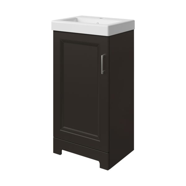 Lawrence 17-1/2"W x 13-1/2"D Cocoa Brown Vanity and White Ceramic Vanity Top with Rectangular Integrated Bowl