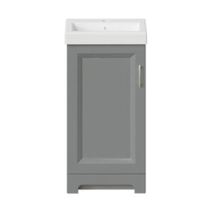 Lawrence 17-1/2"W x 13-1/2"D Gray Vanity and White Ceramic Vanity Top with Rectangular Integrated Bowl