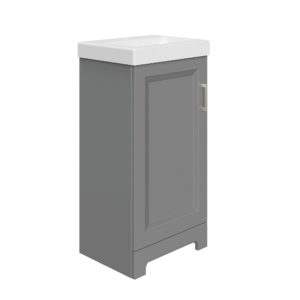 Lawrence 17-1/2"W x 13-1/2"D Gray Vanity and White Ceramic Vanity Top with Rectangular Integrated Bowl