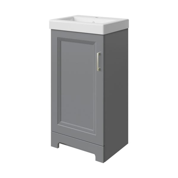 Lawrence 17-1/2"W x 13-1/2"D Gray Vanity and White Ceramic Vanity Top with Rectangular Integrated Bowl