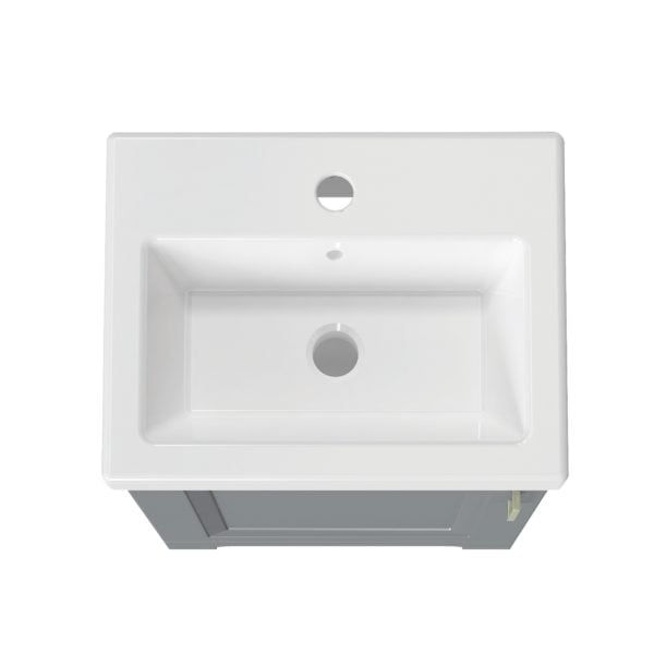 Lawrence 17-1/2"W x 13-1/2"D Gray Vanity and White Ceramic Vanity Top with Rectangular Integrated Bowl