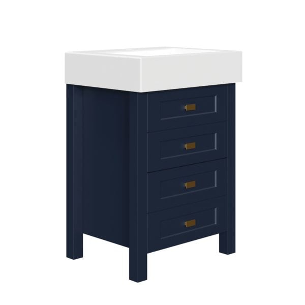 Matthiola 22-1/4"W x 17-1/2"D Prussian Blue Bathroom Vanity Cabinet