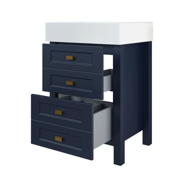 Matthiola 22-1/4"W x 17-1/2"D Prussian Blue Bathroom Vanity Cabinet