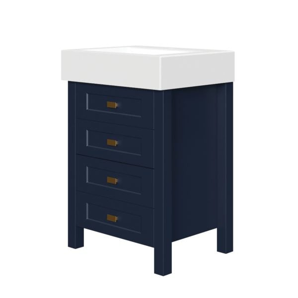 Matthiola 22-1/4"W x 17-1/2"D Prussian Blue Bathroom Vanity Cabinet