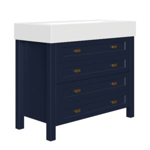 Matthiola 38-1/4"W x 17-1/2"D Prussian Blue Bathroom Vanity Cabinet