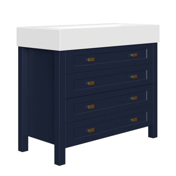 Matthiola 38-1/4"W x 17-1/2"D Prussian Blue Bathroom Vanity Cabinet